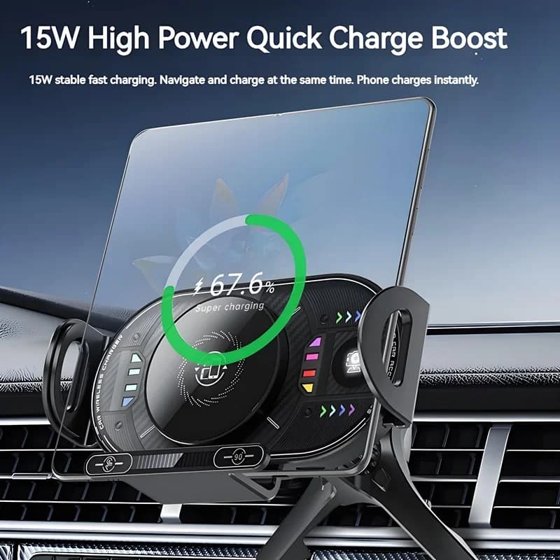 Car Phone Wireless Charger Holder 90° Rotation Mount 15W Universal For Samsung Galaxy Fold 6 5 4 3 Z Flip S25 S24 Iphone 17 1615