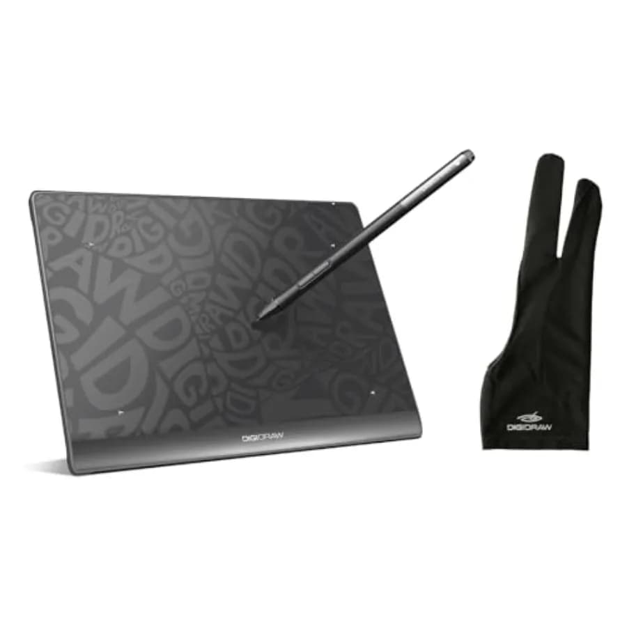 Tavoletta Grafica T410 con Guanto per Artisti, Perfetta per Studenti, Disegno Domestico, Principianti e Creazioni Hobbistiche