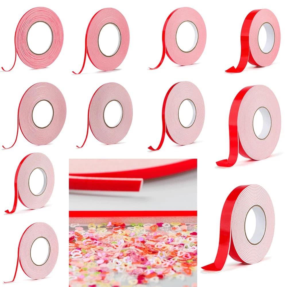 1mm 2mm 3mm di spessore biadesivo adesivo permanente nastro adesivo adesivo 3D rotolo di schiuma per fai da te aggiunta di dimensioni shaker card