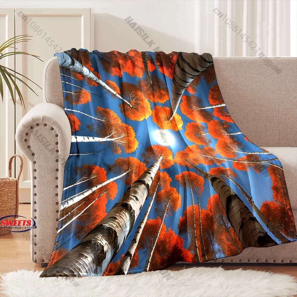 Coperta decorativa per soggiorno, camera da letto, divano, per bambini e adulti, in diverse misure, con motivo "Autumn Forest Moonlit Blanket", regalo raffinato