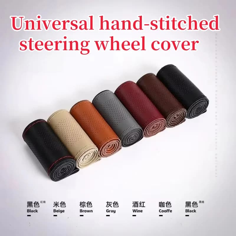 Coprivolante per auto cucito a mano per tutte le stagioni Accessori per auto resistenti all'usura in pelle microfibra universale