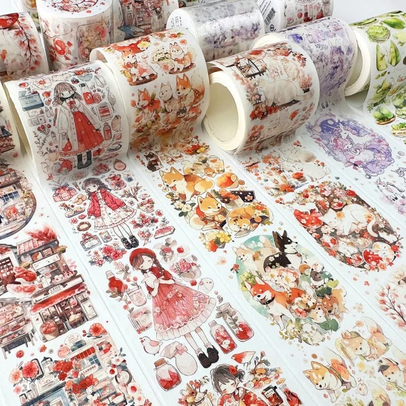 1 rotolo di nastro decorativo a tema cartoni animati, fai da te, per decorazioni fatte a mano, nastro per riviste, decorazione per cornici, nastro regalo, nastro estetico per cancelleria