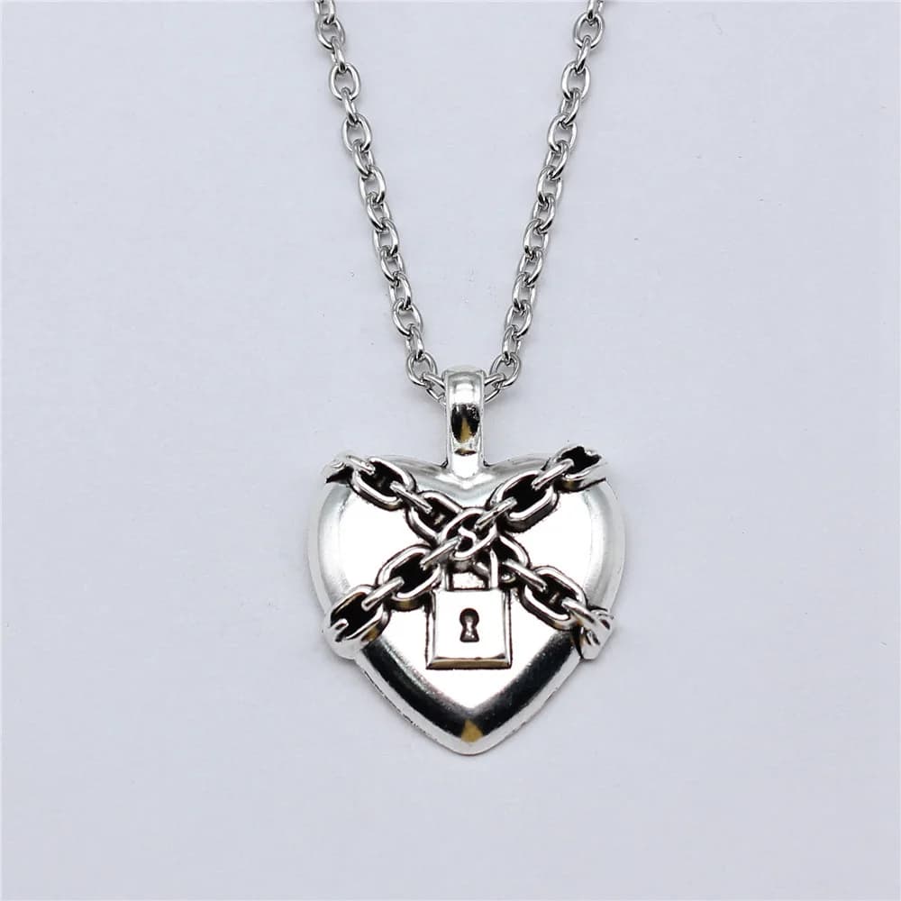 1 pz catena gotica serratura cuore Charms collana per ragazze auto ciondolo gioielli per donna catena fai da te lunghezza 70cm o 45 + 4cm