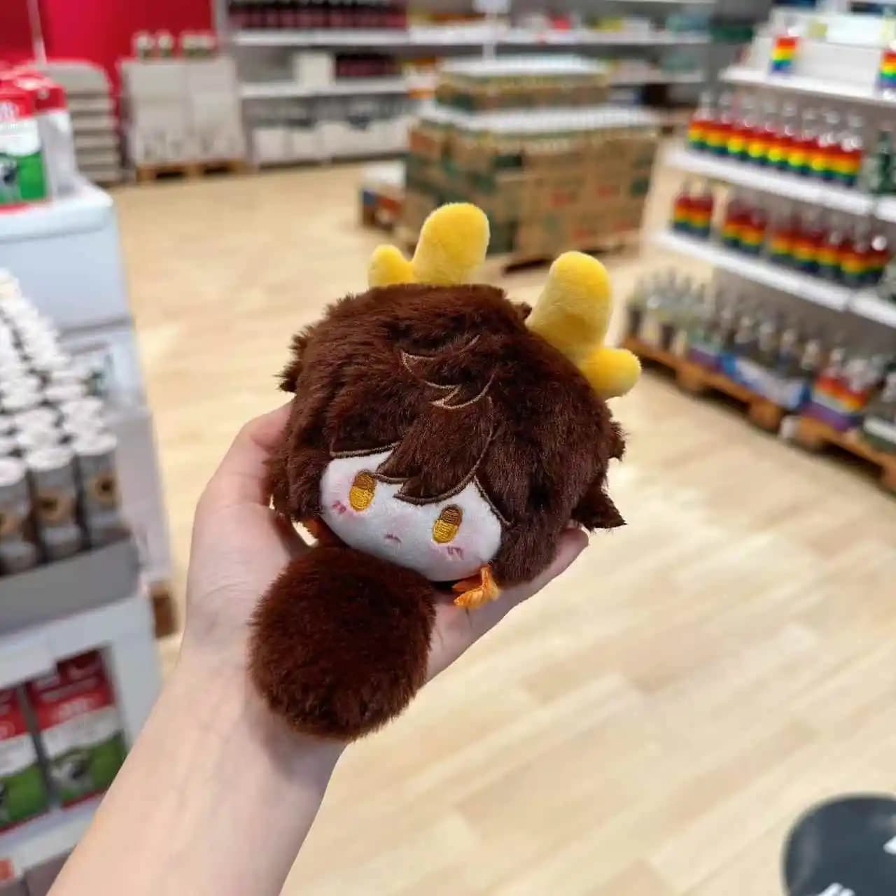 Genshin Impact Zhong li Marrone Anime Adorabile Delicatezza Orecchio di Animale Dango Portachiavi Cosplay Gioco di Cartoni Animati Ciondolo Decor Gioco