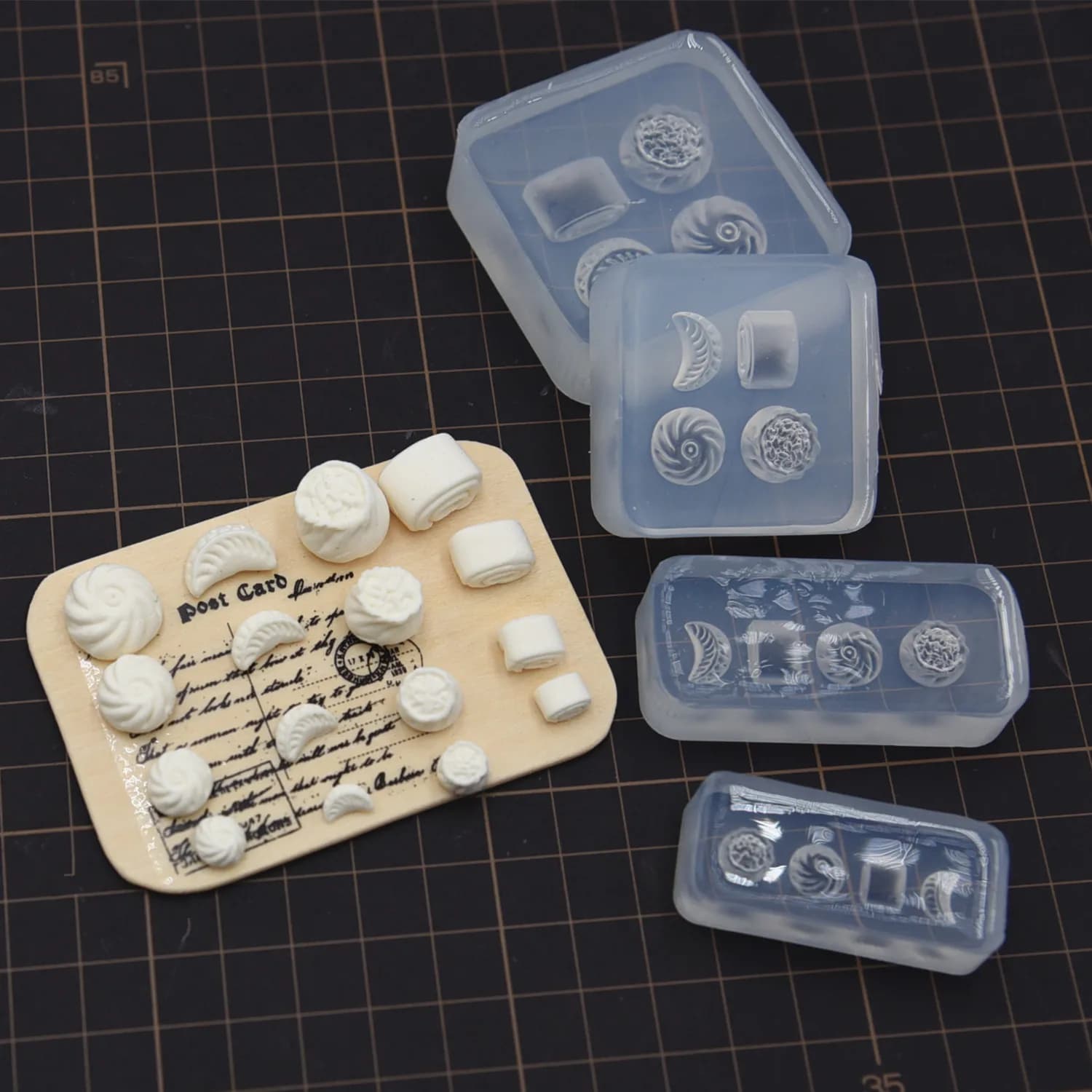 Miniature Chinese Steamed Bun Shu Mai Dumpling Silicone Mold Resin Clay Doll House Breakfast Fasting DIY DIY Tools