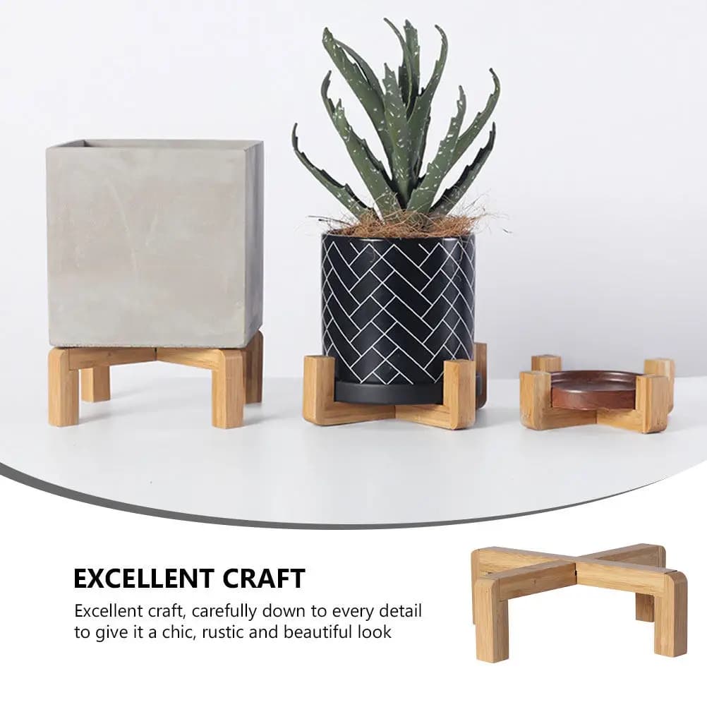 Supporto in Legno per Vasi di Piante, Porta Fiori Rustico Nordico, Espositore per Piante Succulente da Balcone, Giardino e Interni