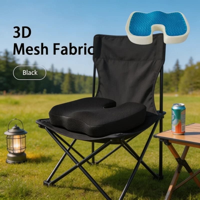 Gel cushion for Office and Home Chair, Anti-slip, in Memory Foam, to relieve Coccige Pain, Ideal for Seat Lengths