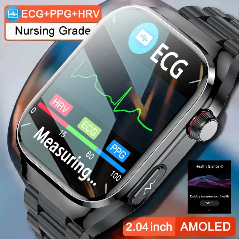 New level infermieristic Blood pressure Laser therapy Diagnosis Smart Watch Man Woman ECG watch + PPG uric acid Lipido heart rate Watches