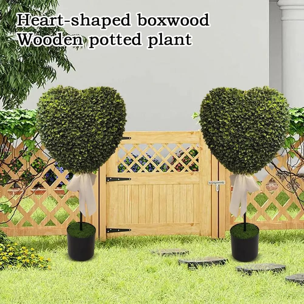 Albero Topiario Artificiale a Forma di Cuore in Vaso, Pianta Finta Decorativa per San Valentino, Decorazioni Primaverili per Casa e Matrimoni, Piante a Forma di Cuore C3P8