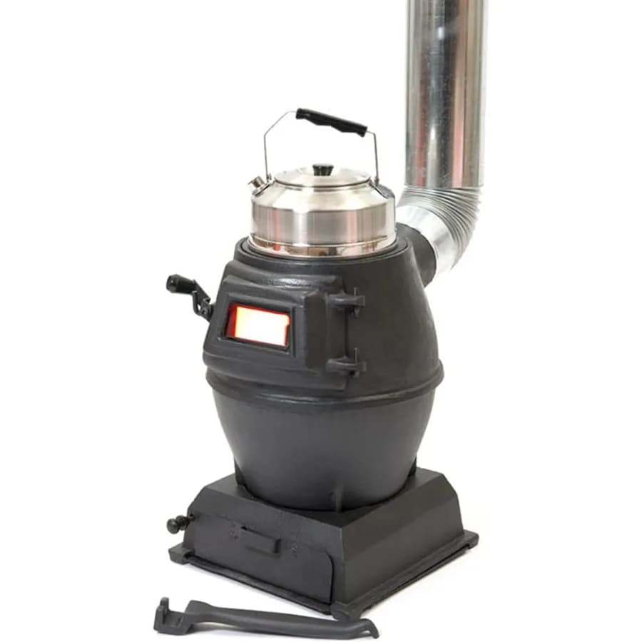 Rural heating stove in thick cast iron with window for cooking without smoke, ideal for indoor use, villa, living room, camping tent S