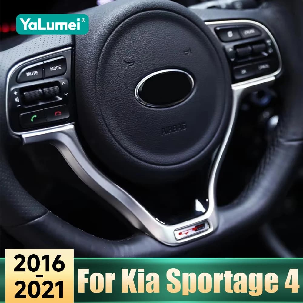 For Kia Sportage 4 2016 2017 2018 2019 2020 2021 Stainless Steel Car Wheel Center Trim Logo Decor Cover Ring Accessories