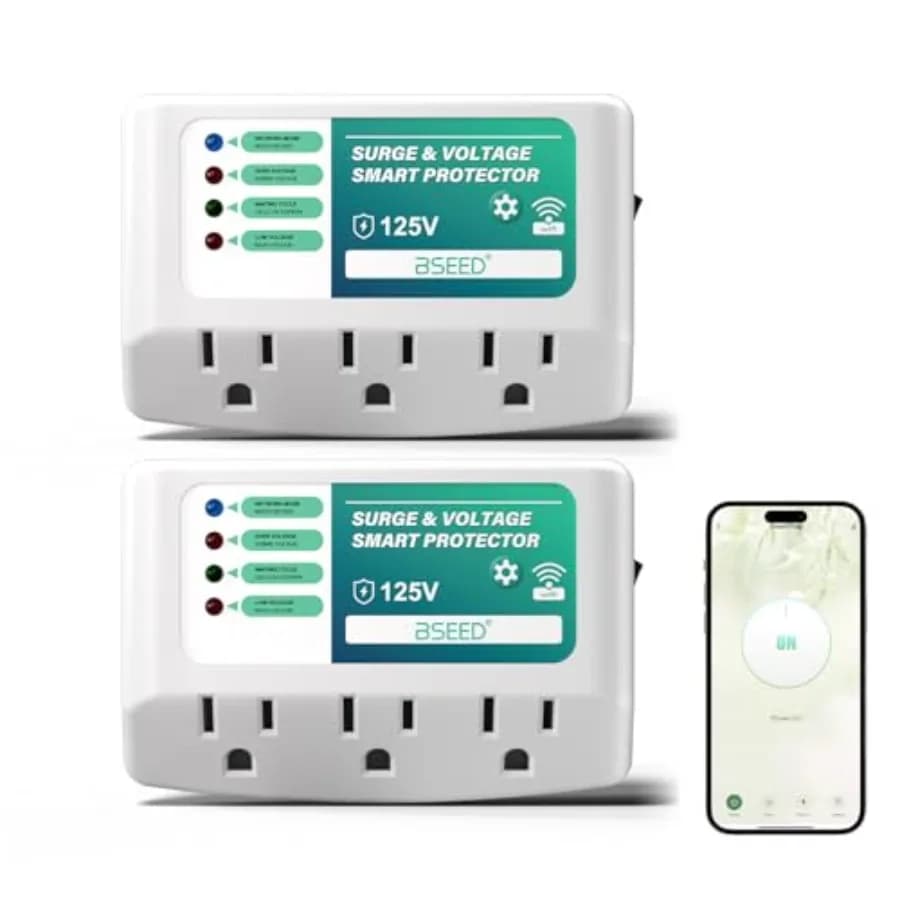 Presa Intelligente WiFi a 3 Uscite con Protezione da Sovratensione per Frigorifero/TV/PC, in Plastica Bianca con Indicatore Luminoso, Controllo tramite App, Monitoraggio Energetico