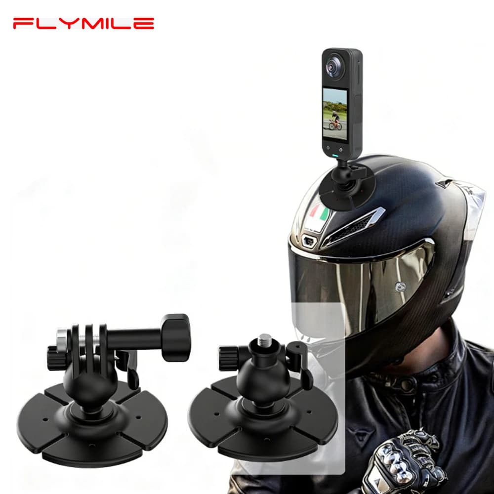 Supporti Adesivi Universali Flymile per Accessori Insta360 X5 X4/Ace Pro/Action 6 360 ° Base Girevole per Casco da Moto