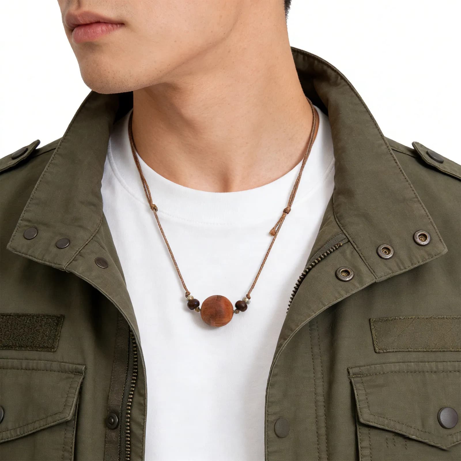 Collana con Ciondolo in Legno Apribile, Diffusore di Oli Essenziali, Porta Pillole, Organizzatore da Viaggio per Compresse, in Legno di Sandalo