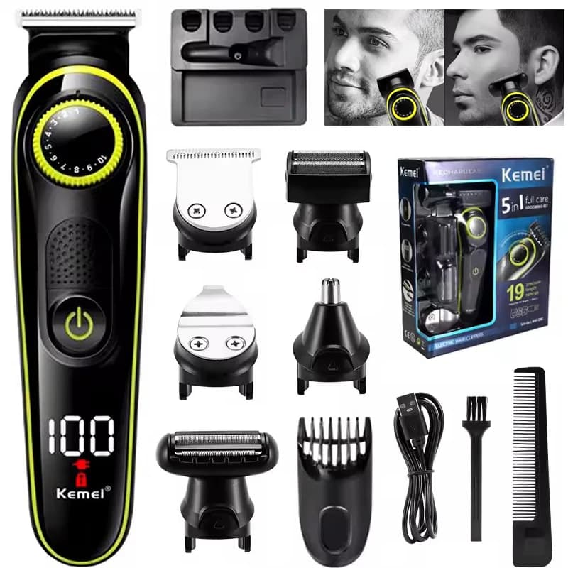 Tagliacapelli elettrico Kemei Trimmer da uomo multifunzionale Rasoio elettrico Rasoio da uomo Trimmer per naso KM-696 Tagliacapelli
