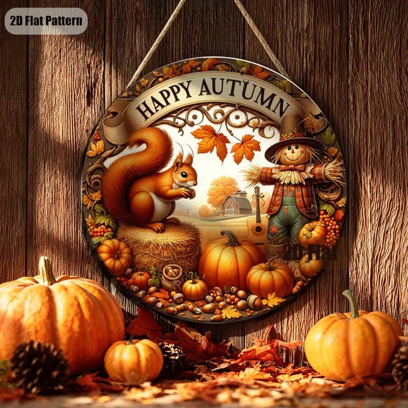 2D flat, 1 piece per pack. "Hello, Autumn" Welcome. Suitable for the front door.zyc