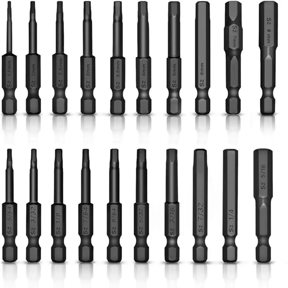 10PCS SAE/Metrico Cacciavite Esagonale Testa Chiave A Brugola Set di Punte da Trapano 1/4 "Diametro Gambo A Sgancio Rapido Kit di Punte per Cacciavite Magnetico