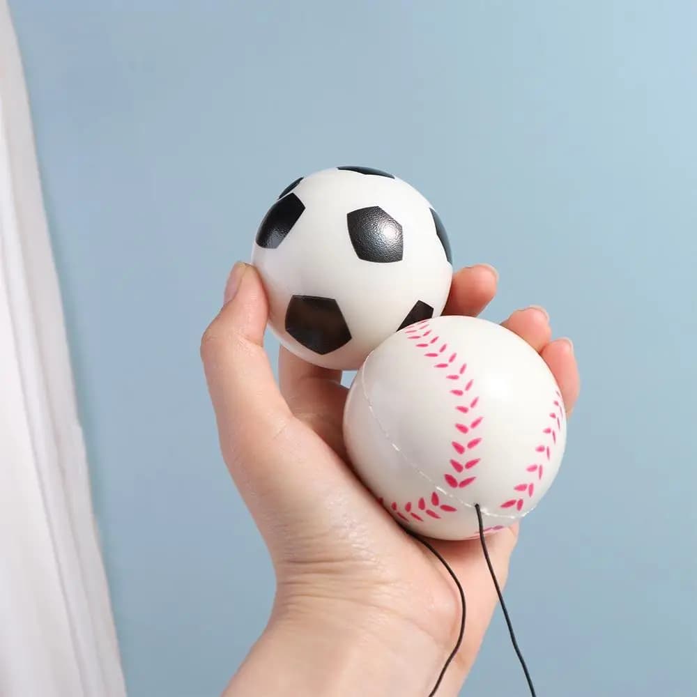 Palla Rimbalzante Elastica con Corda per Esercizi Sportivi, Palla da Rimbalzo per Calcio e Basket