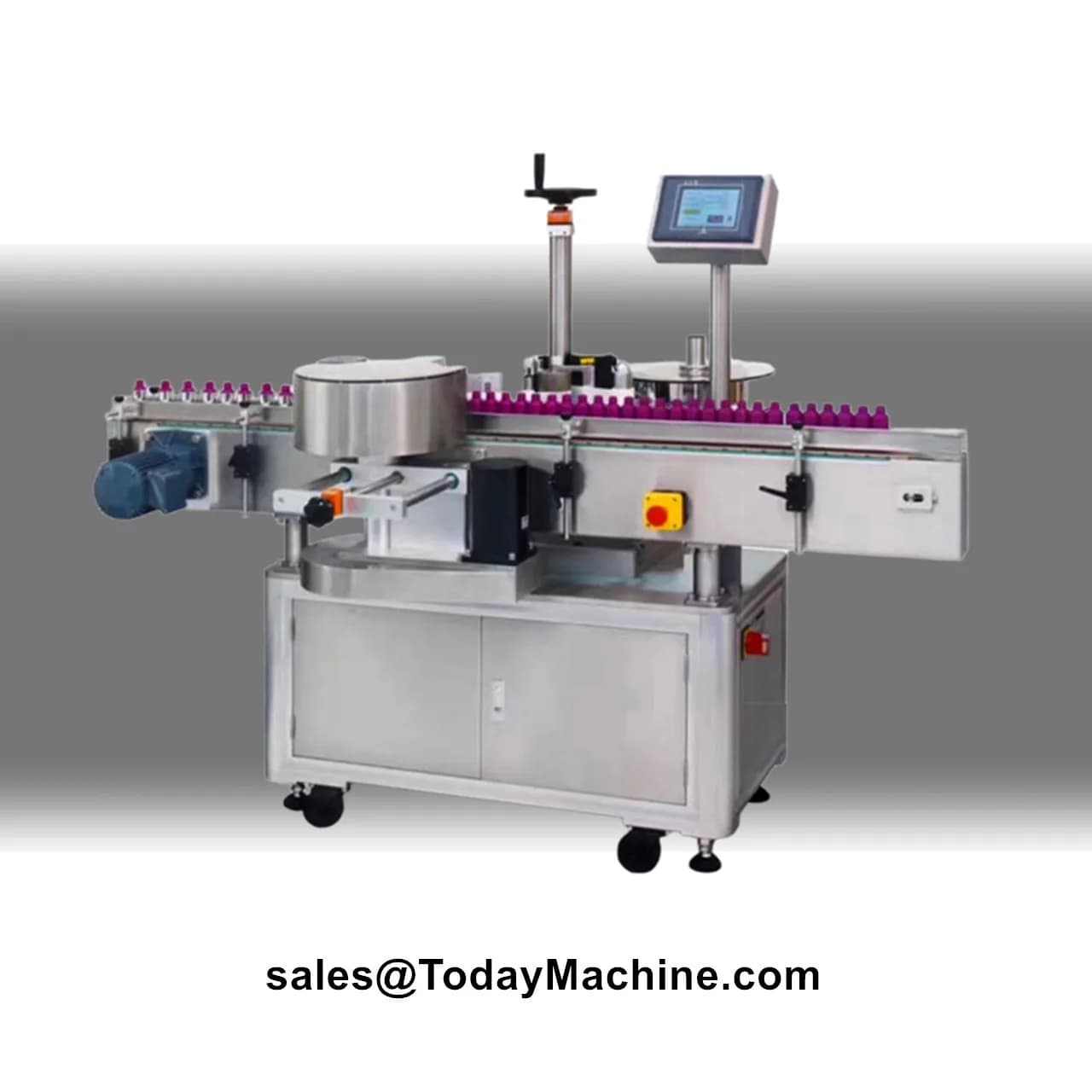 Macchina Automatica per Etichettatura Bifacciale di Bottiglie Rotonde con Adesivo Autoadesivo