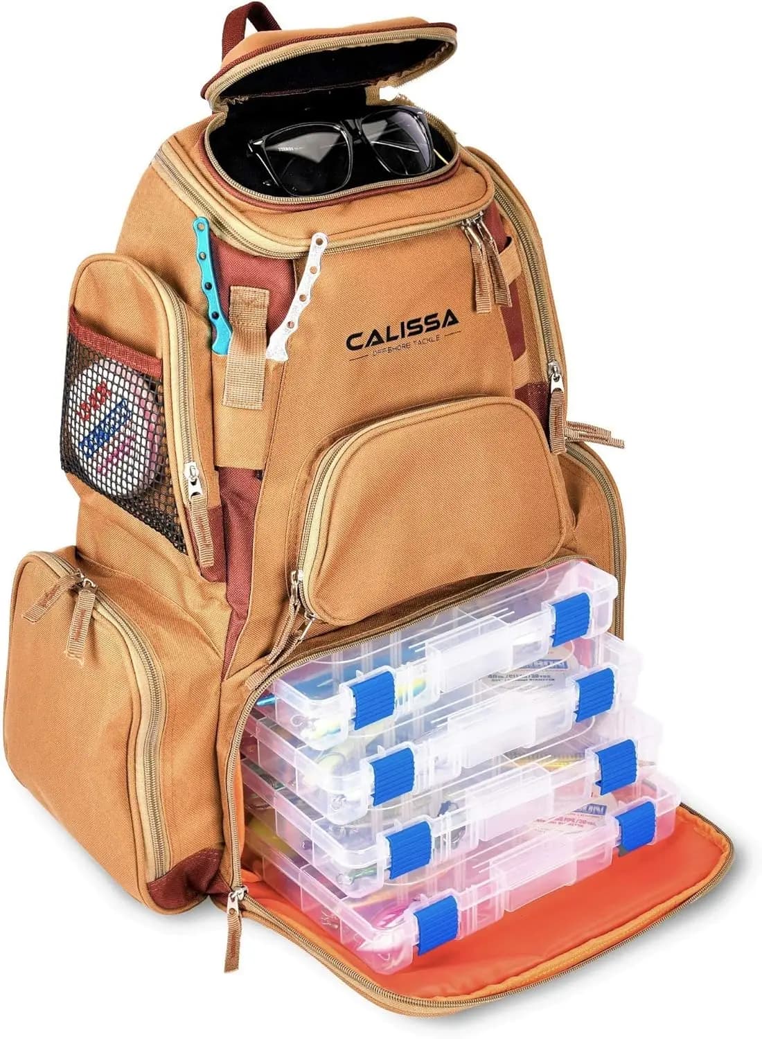 Borsa da Pesca Impermeabile con Ruote e Portacanne, Contenitore Portatile per Pescatori
