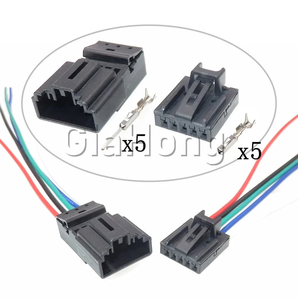 Set di 5 Connettori 1563569-1 8R0973705 8R0973605 1418778-2 per Cablaggio Auto, Presa per Volante, Connettore a Bassa Corrente