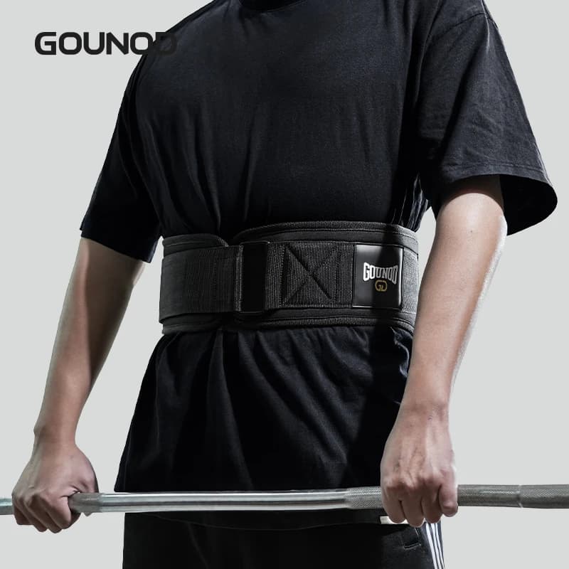 GOUNOD Cintura per sollevamento pesi Supporto per la schiena Cintura da allenamento Palestra Squat Stacco Powerlifting Allenamento incrociato per uomo Donna