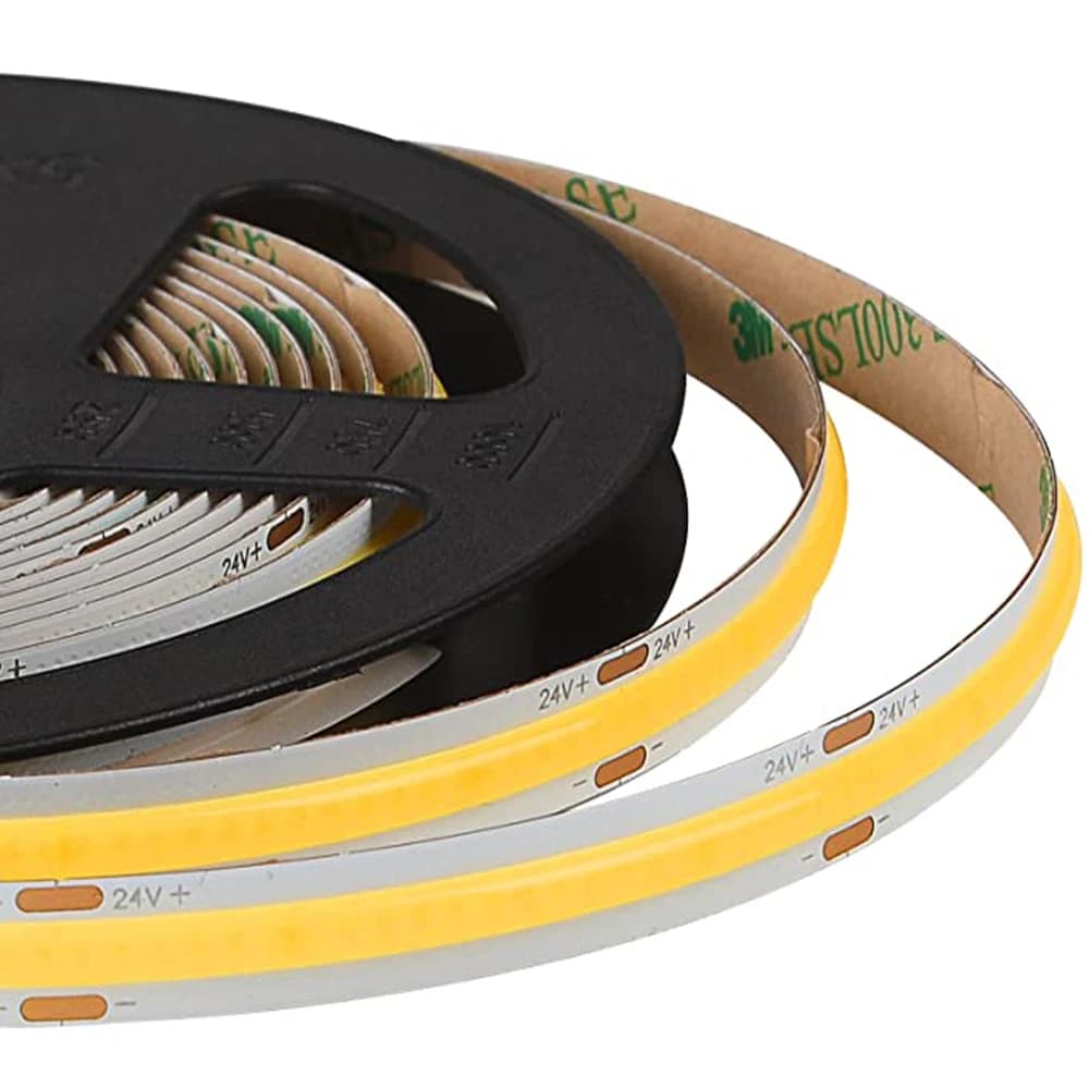 COB LED Strip Light DC 12V 24V 320LED/m 0.5m- 5m flessibile ad alta densità 8mm FOB Tape Light Ribbon RA90 White Warm Nature dimmerabile