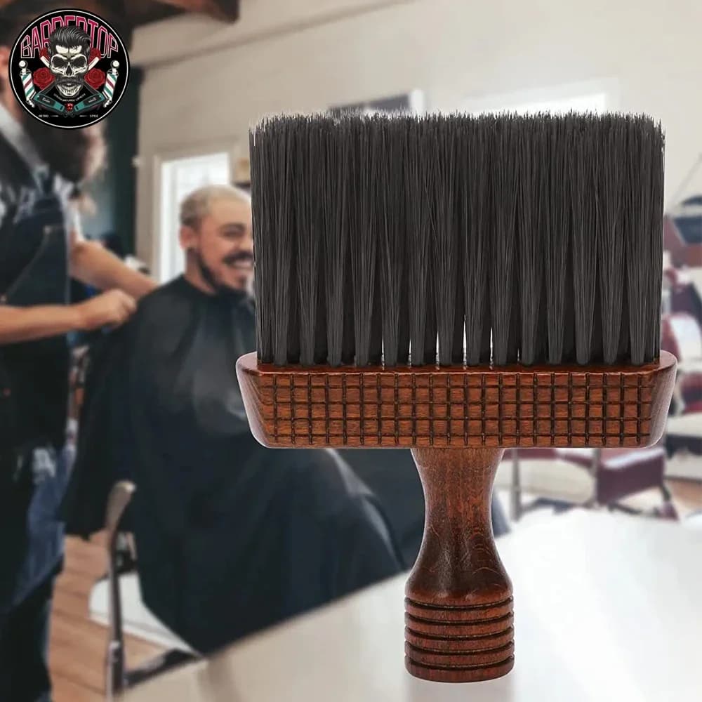Spazzola professionale per la pulizia del collo e del viso con manico lungo, spazzola a setole morbide, strumento per la pulizia del salone, speciale per parrucche di capelli veri