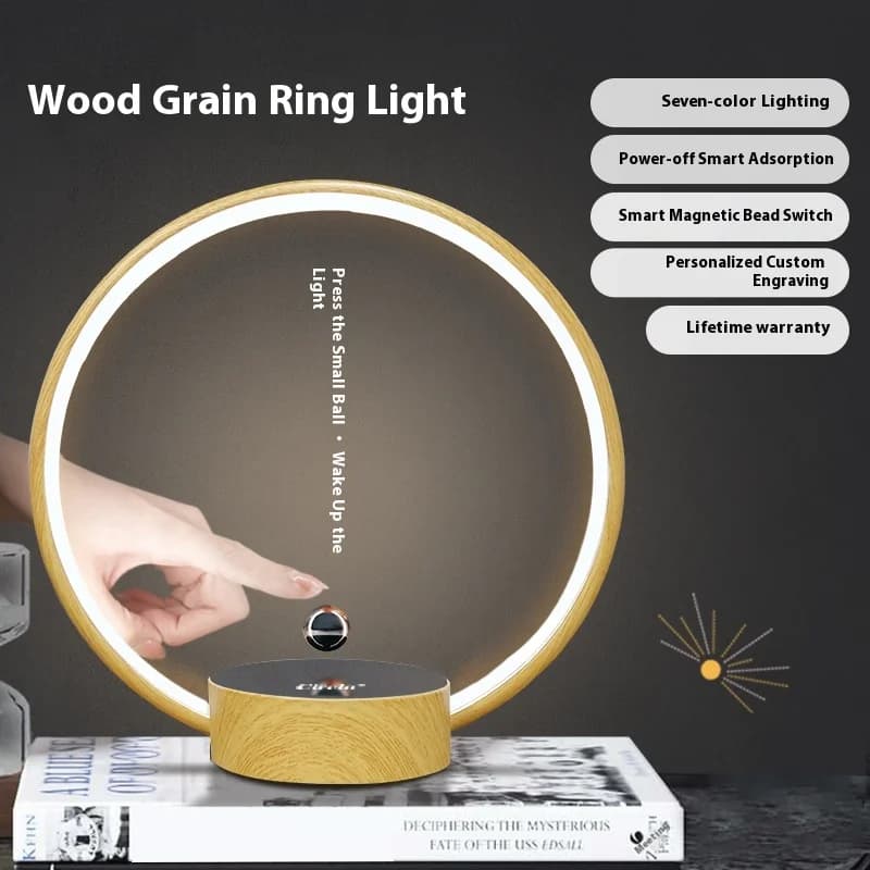 Anello di levitazione magnetico Lampada circolare Luce d'atmosfera sfumata per ufficio Camera da letto Decorazioni per la casa Regalo creativo Lampada in stile nordico