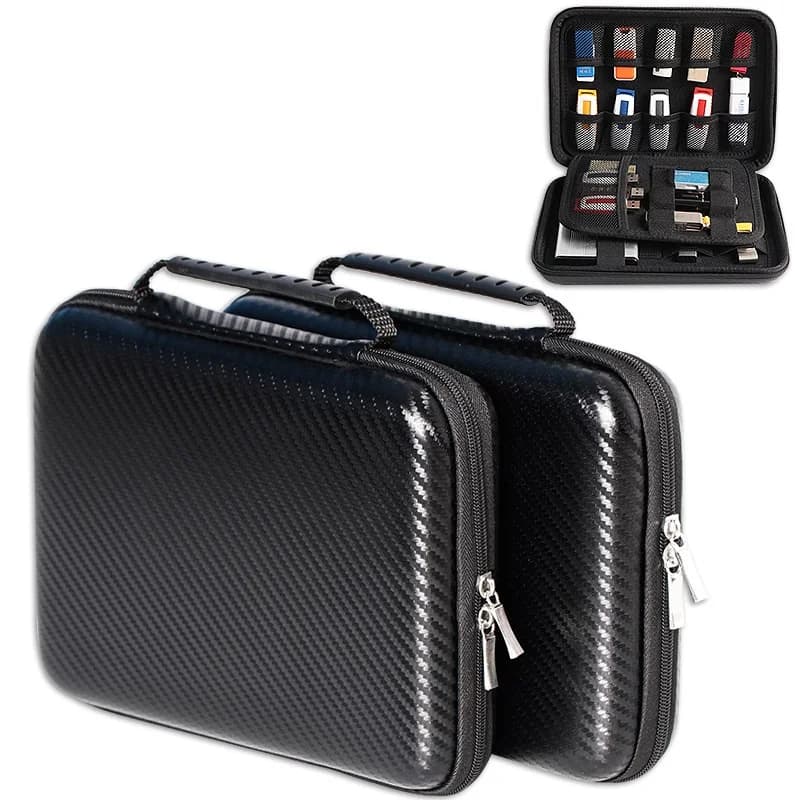 Hard Carry USB Flash Drive Case, Thumb Drive, Memory Card SD SDXC SDHC Card Holder Organizer, Electronic Accessories Storage Bag