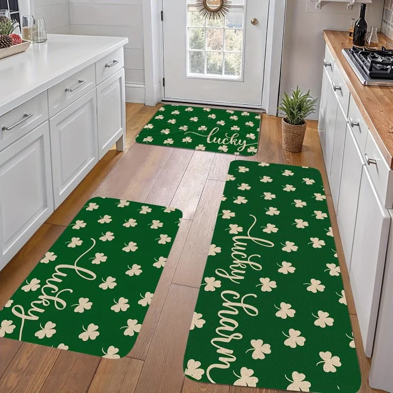Tappetino per la festa di San Patrizio, tappeto assorbente antiscivolo per bagno e camera da letto, tappetino per l'ingresso festivo, decorazione impermeabile per la casa