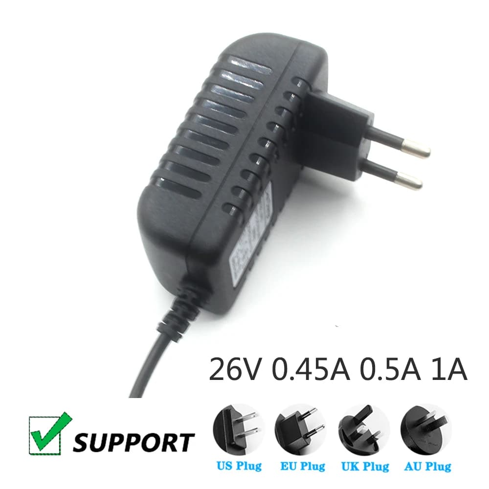 UK AU PLUG 26V 0.45A 0.5A 1A Vacuum Cleaner Strap Gun Gun for Massage Power Adapter DC 5.5*2. 1 MM