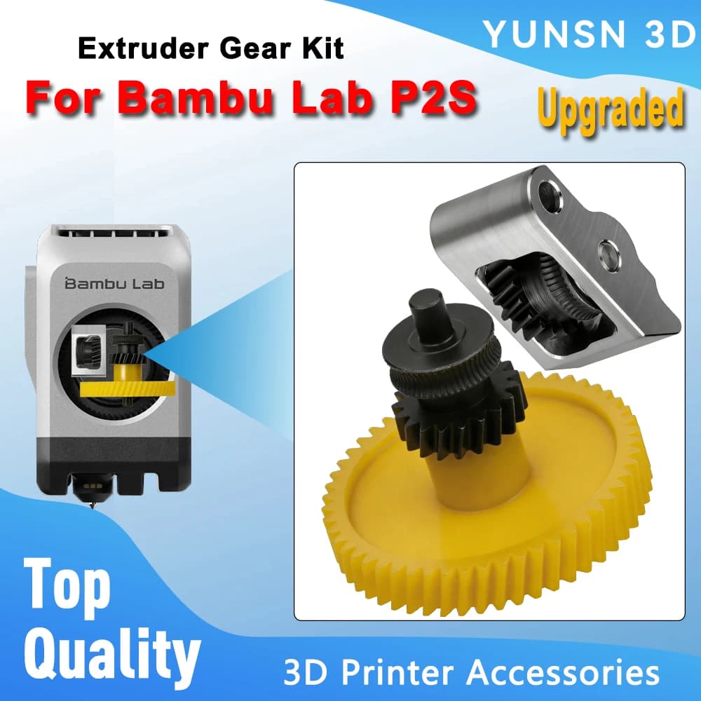 For Bambu Lab P2S Extruder Gear Kit Upgraded Integrated Hardened Steel Extrusion Gear Assembly For Bambulab P2S 3D Printer Parts