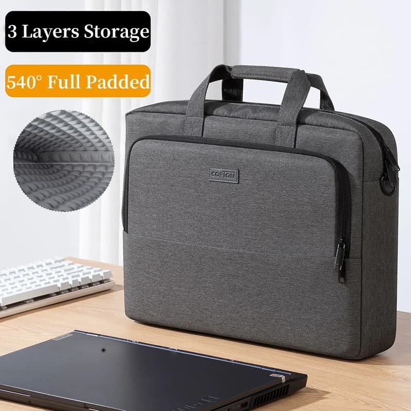 15.6 Inch Laptop Shoulder Bag Men Business Briefcase for 16" MacBook Pro M5 M4 Lenovo Thinkpad ThinkBook 16 Huawei MateBook Dell