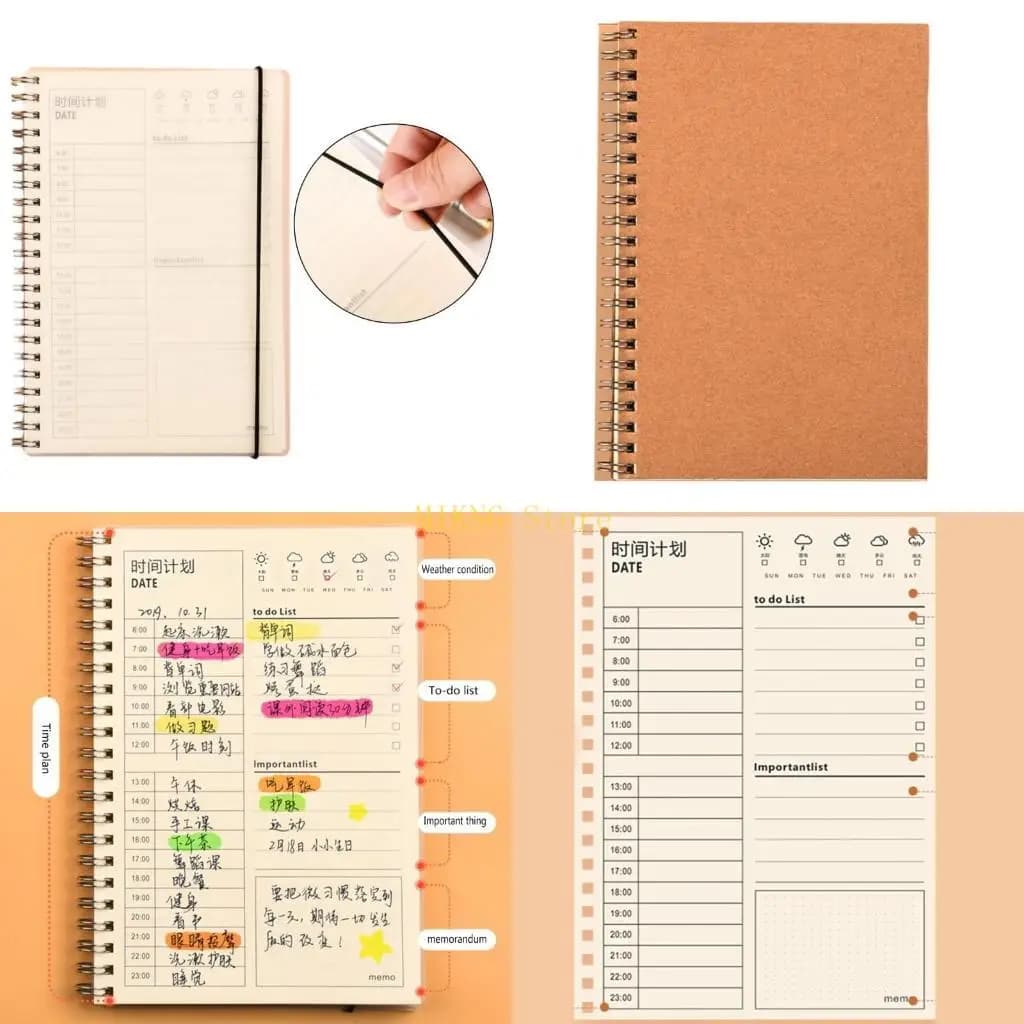 50 fogli/100 pagine Manuale gestione del Agenda giornaliera Blocco note delle cose da fare Blocco note Quaderno