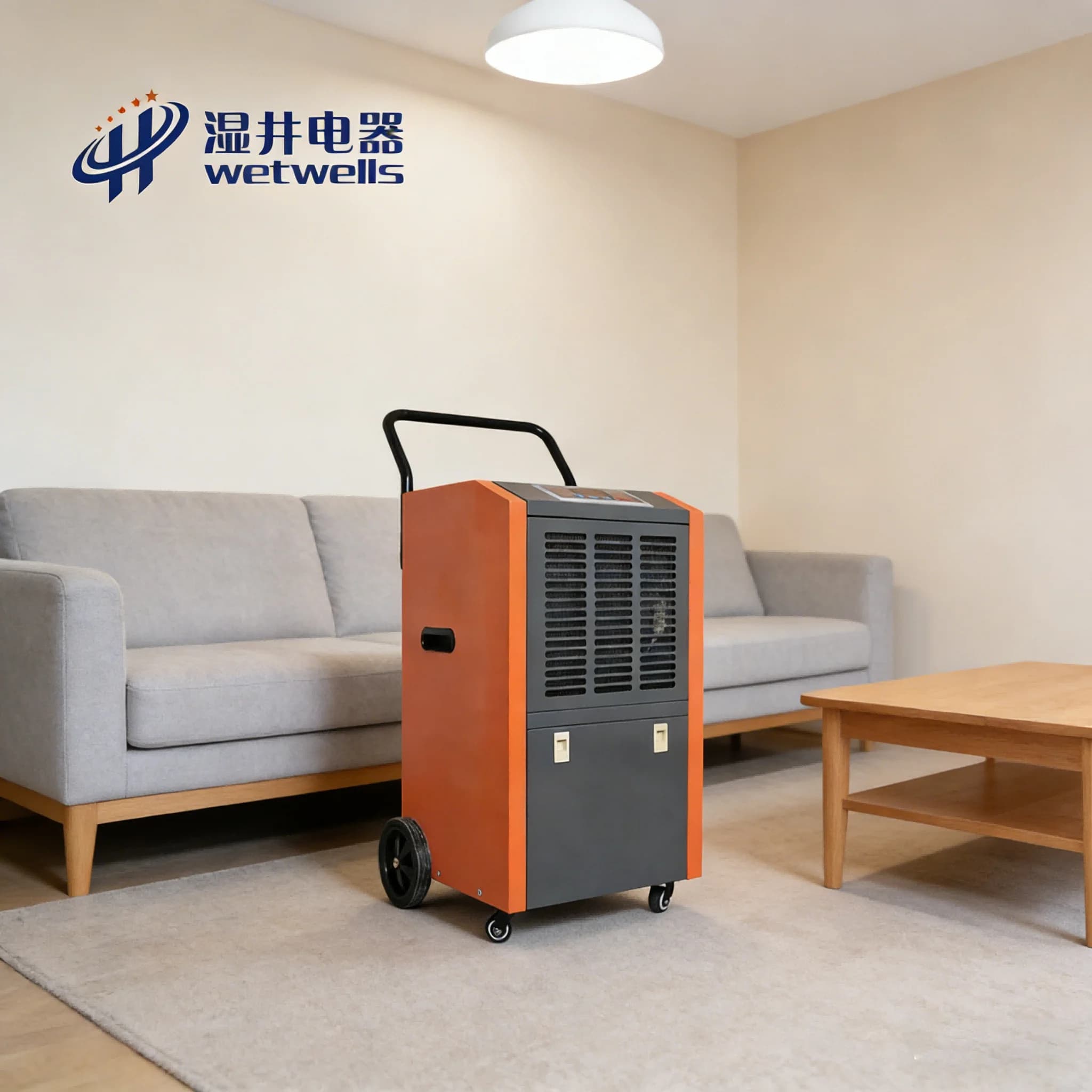 WETWELLS Nuovo Deumidificatore Elettrico Commerciale 220V 70L/G con Compressore per Uso Domestico e Edilizio, Refrigerante R22, Produttore