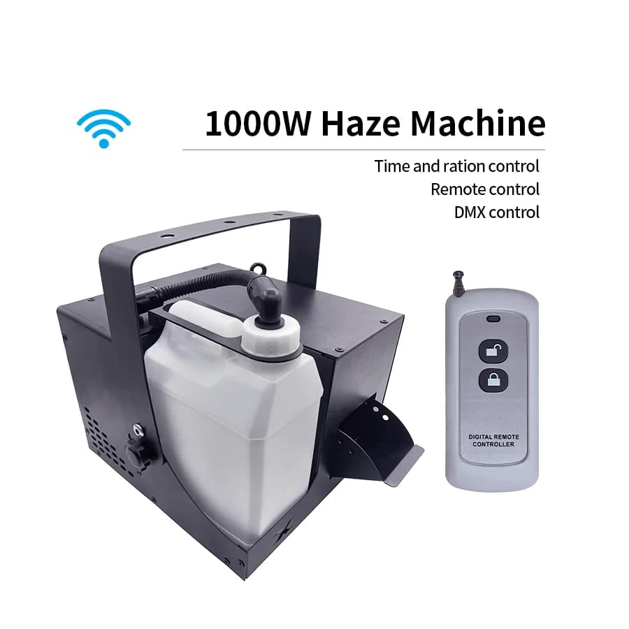 1000W Macchina del fumo Waterbase Hazer Effetto scenico DMX Controllo wireless per Dj Disco Show Eventi Festa Matrimonio DMX remoto Fazer Fo