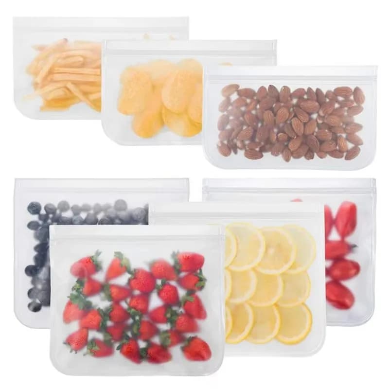 1/2/3/4pcs Silicone Food Storage Containers Food Storage Bags Lunch Bags Stand Up Zip Shut Bag Fresh Food Leakproof Containers