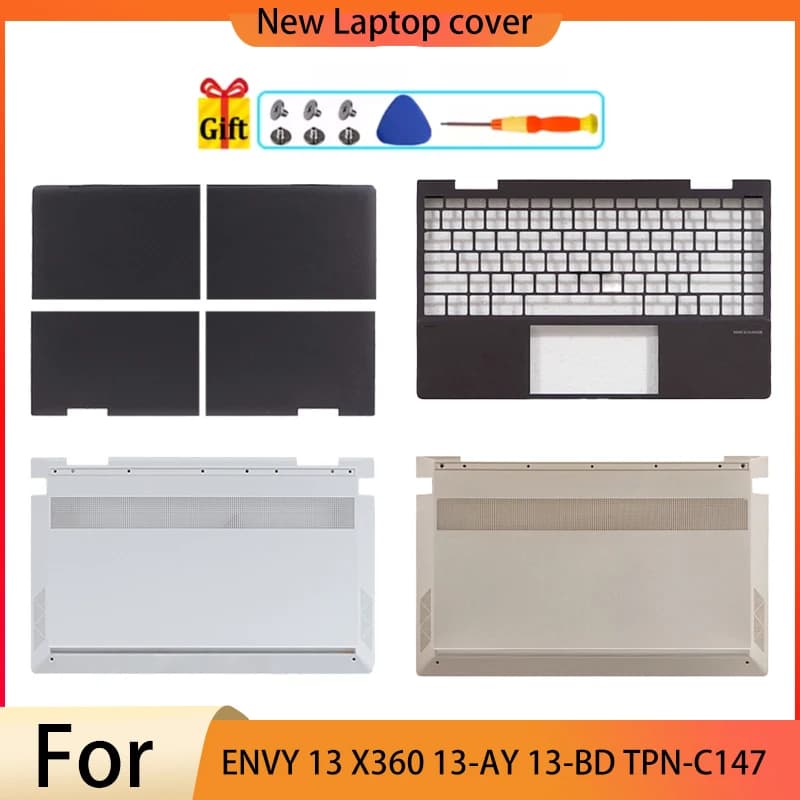 Sostituisci la custodia del laptop per ENVY 13 X360 13-AY 13-BD TPN-C147 LCD Cover posteriore Lunetta anteriore Palmrest Custodia inferiore