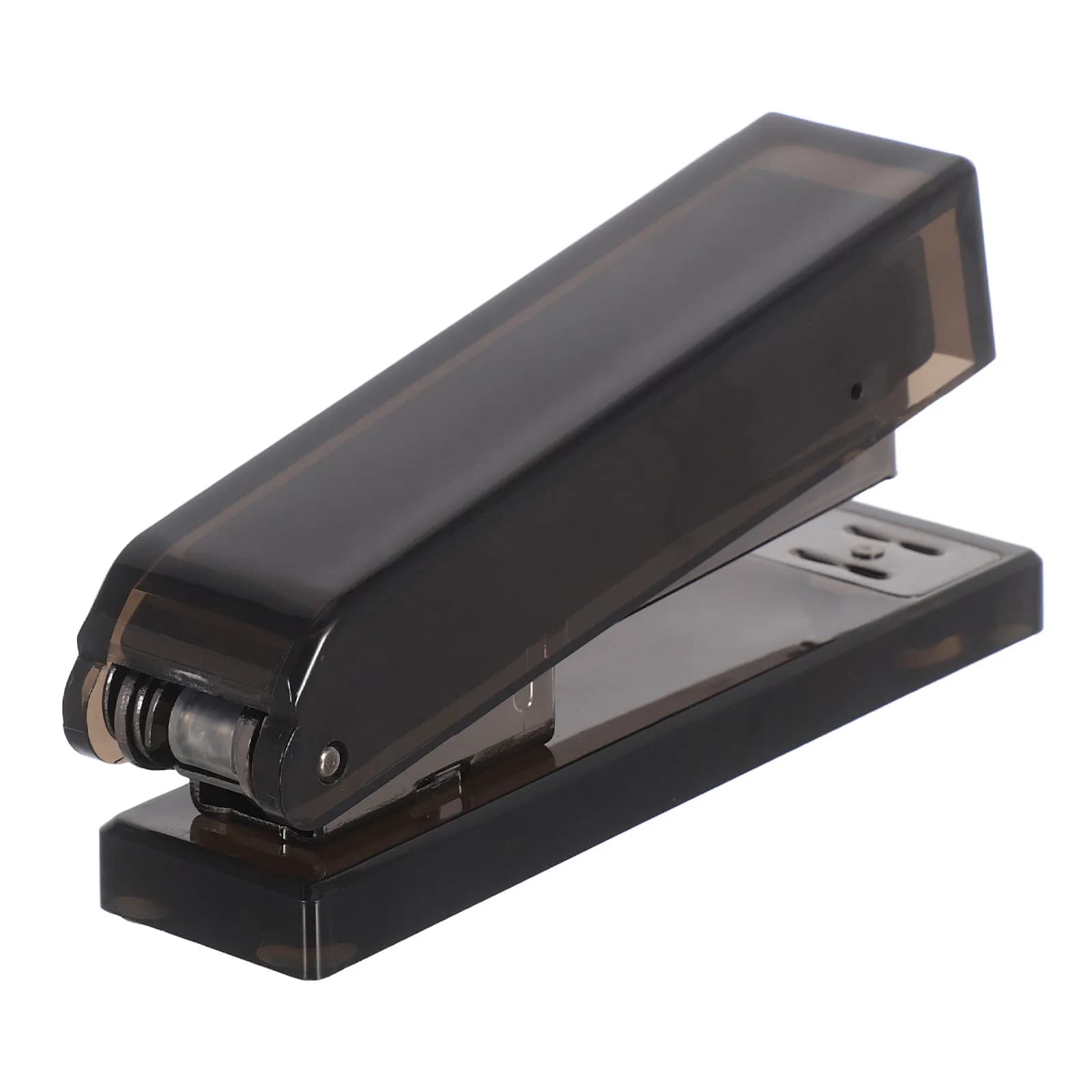 Large Black Acrylic Stapler for Desk Modern Sleek Office School Home Use Transparent Body Monitor Staple Level Thick Documents
