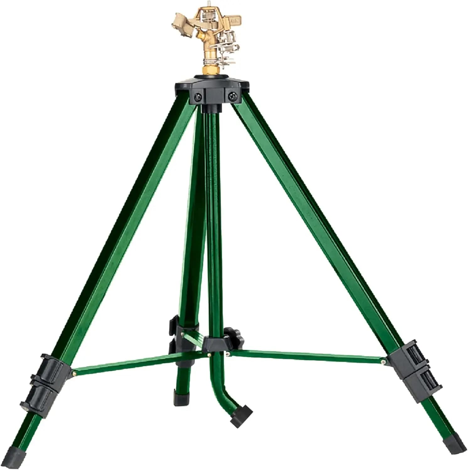 360° Rotating Tripod Sprinkler - Adjustable Height, Heavy-Duty Zinc, High-Pressure Nozzle for Large Lawns