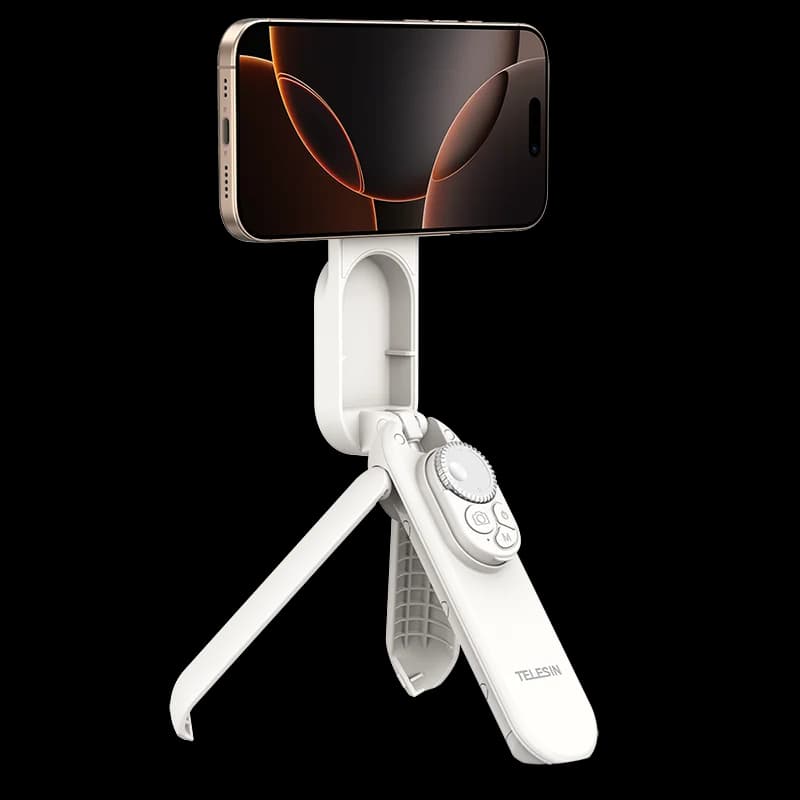 Bastone selfie magnetico 2 in 1 TELESIN e mini treppiede: un palo leggero in lega di alluminio si estende fino a 0,6 m