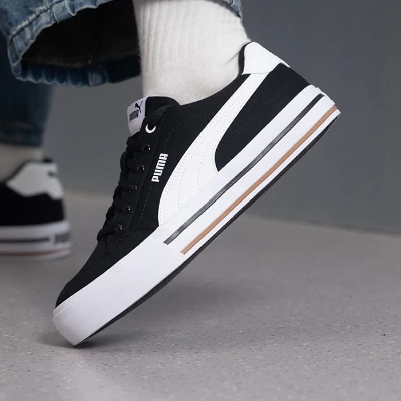 PUMA Court Classic Vulc FS Unisex 2026 New Low-Top Casual Sneakers Black White 396353-03
