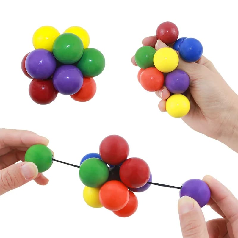 Giocattolo creativo Fidget Giocattolo per bambini adulti Antistress Palla colorata elastica Palla di decompressione Varietà di palline da spremere con perline