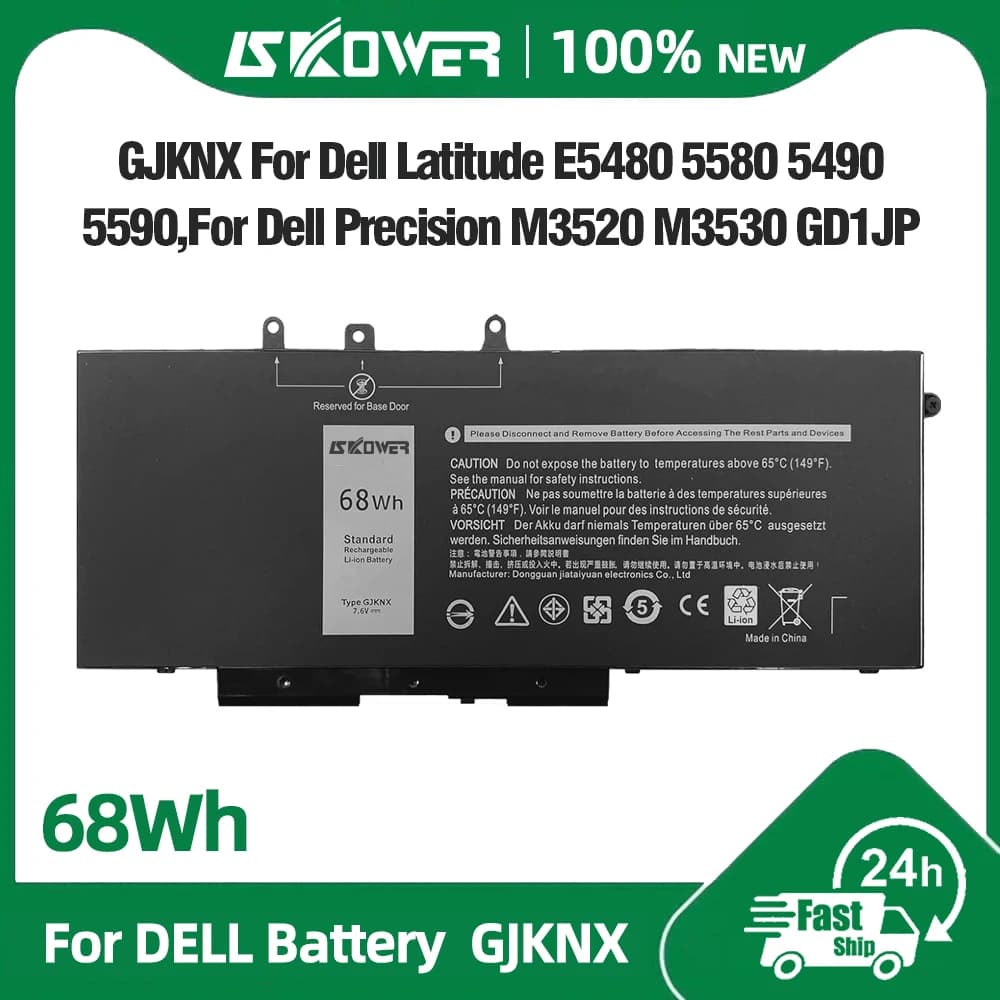 SKOWER GJKNX 93FTF Batteria per Dell Latitude 5280 5288 5580 5488 5490 5491 5495 5590 5591 E5280 E5480 Precision 15 3520 3530