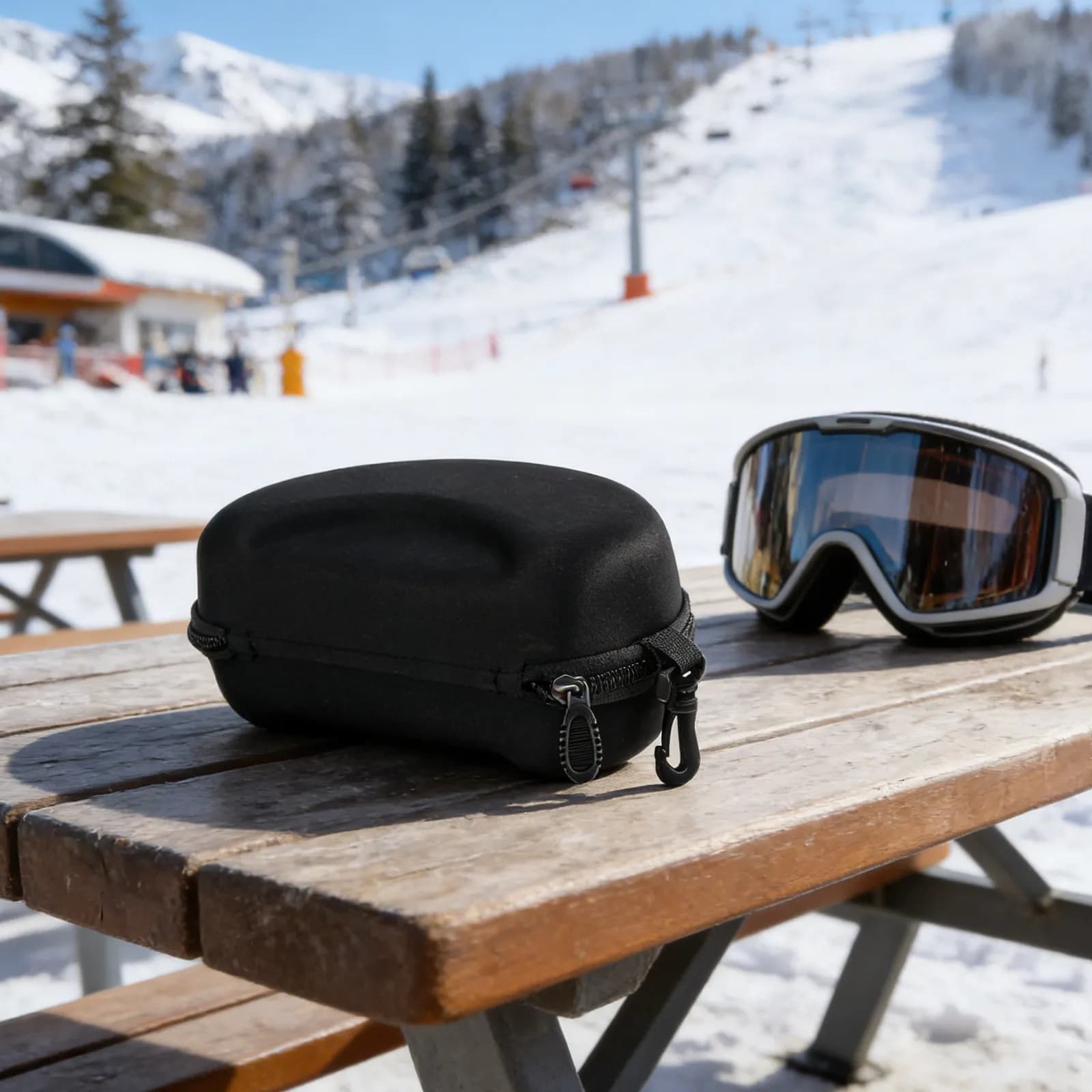 Custodia Rigida Portatile per Occhiali da Sci e Snowboard - Scatola Compatta per Protezione e Conservazione Occhiali da Viaggio