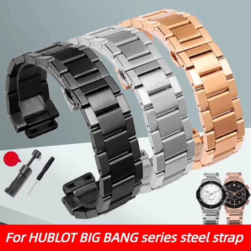 27x19 23x17 21x13mm cinturino per orologio in acciaio inossidabile per HUBLOT BIG BANG classico fusione uomo donna cinturino in metallo braccialetto da polso