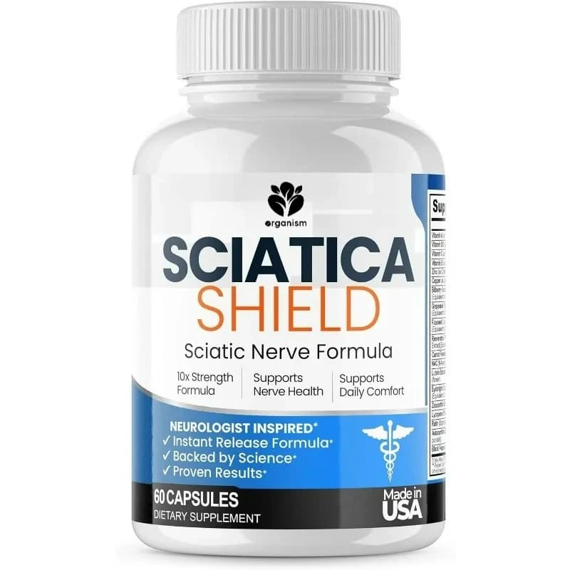 Health supplements for sciatic nerves: folic acid, curcuma, glucosamine, dimethyl sulphuride, vitamin B complex