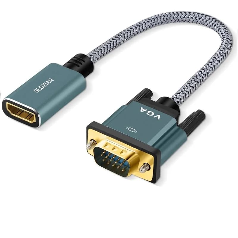 SHULIANCABLE Adattatore display da HDMI a VGA (femmina a maschio), adatto per computer, desktop e laptop