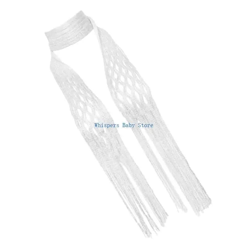 U90E Knit Stripes Choker Scarf for Women Harajuku for Jeans or Dresses